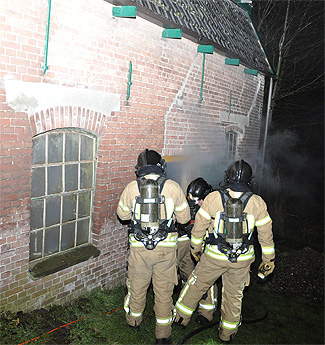 Brandmelding brandweer oefening